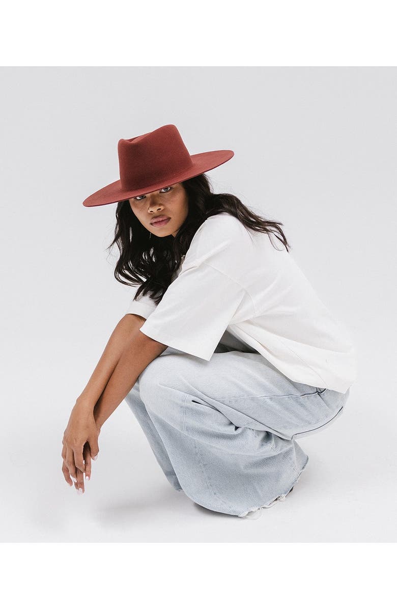 Gigi Pip Dakota Wide Brim Felt Hat, Alternate, color, Rusty Red