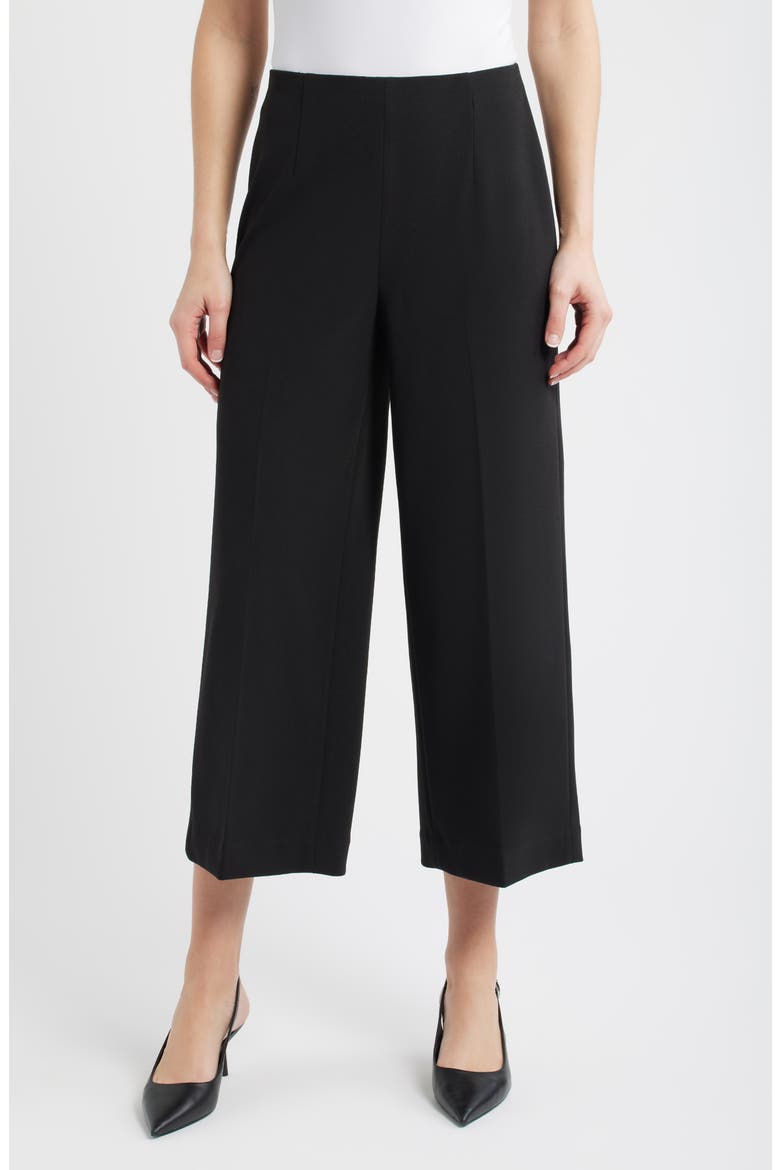 Pull-On Crop Wide Leg Pants, Main, color, ANNE BLACK