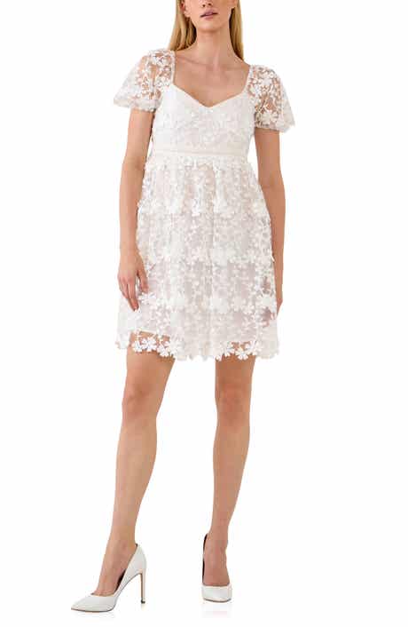 Floral Lace Puff Sleeve Minidress
