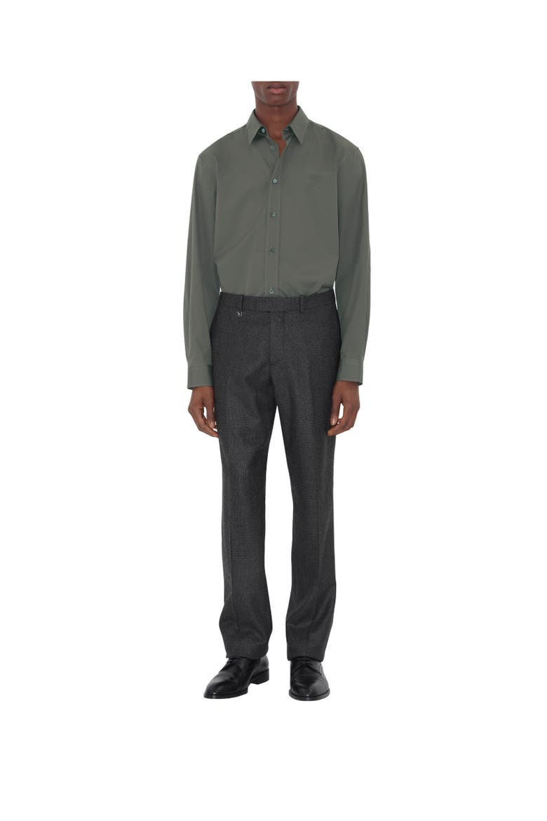 Check Wool Cashmere Tailored Trousers, Alternate, color, Loden green/highland green