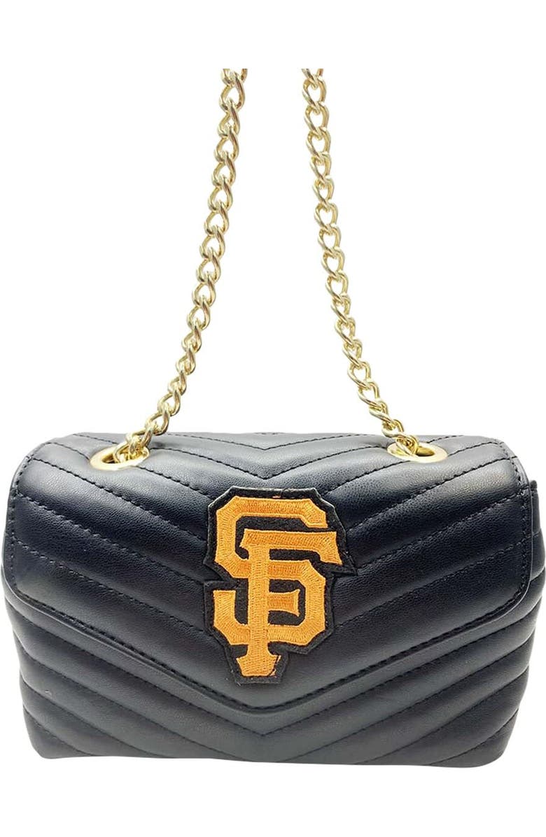CUCE San Francisco Giants Quilted Crossbody Purse, Main, color, Black