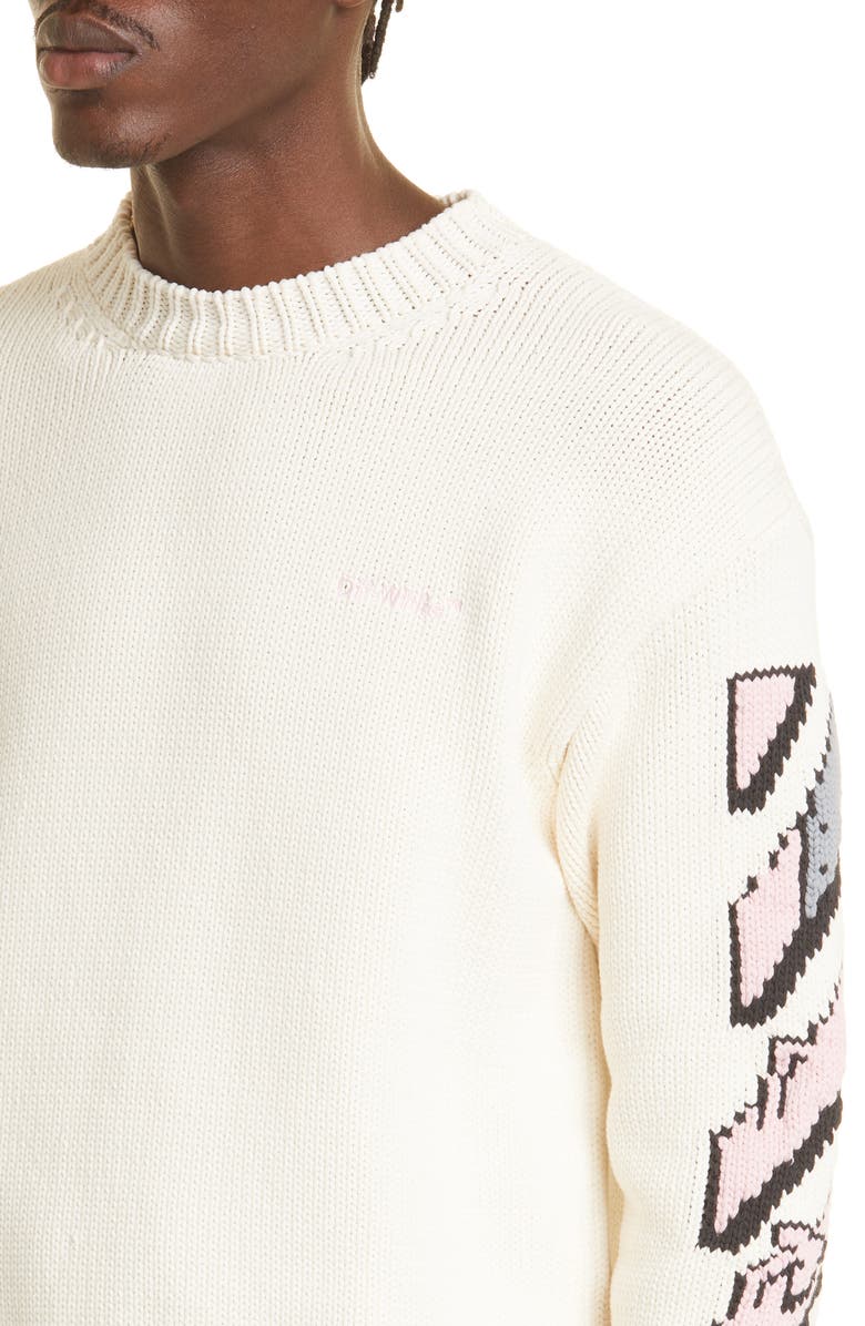 Off-White Men's Graffiti Puppets Cotton Blend Sweater, Alternate, color, 