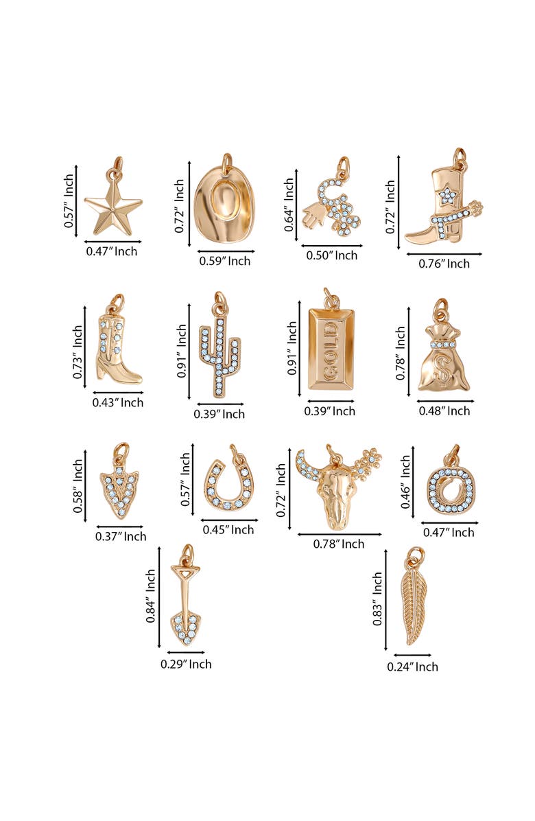 Jessica Simpson Gold-Tone Mixed Charm Toggle Bracelet, Alternate, color, Gold