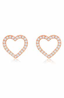 SUZY LEVIAN DIAMONDS 14K Gold Diamond Open Heart Stud Earrings