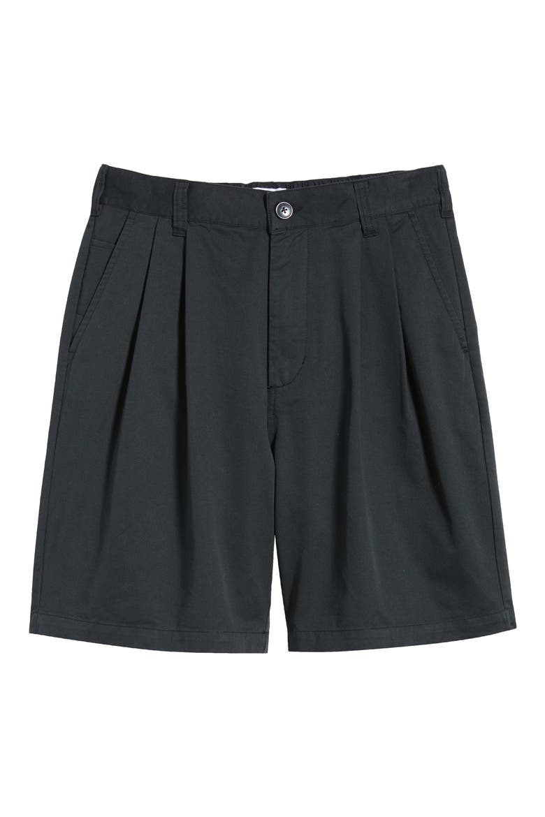 Foster Pleated Shorts, Alternate, color, BLACK