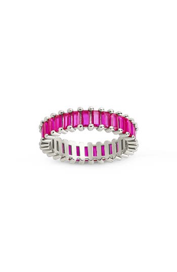 Sterling Forever Caroline Rainbow Cubic Zirconia Eternity Ring