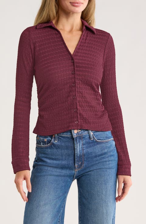 Lace Slim Button Front Sweater