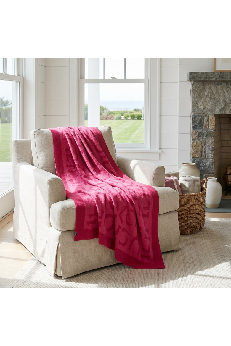 Merino Wool Fleece Throw, Alternate, color, Pink Expletive