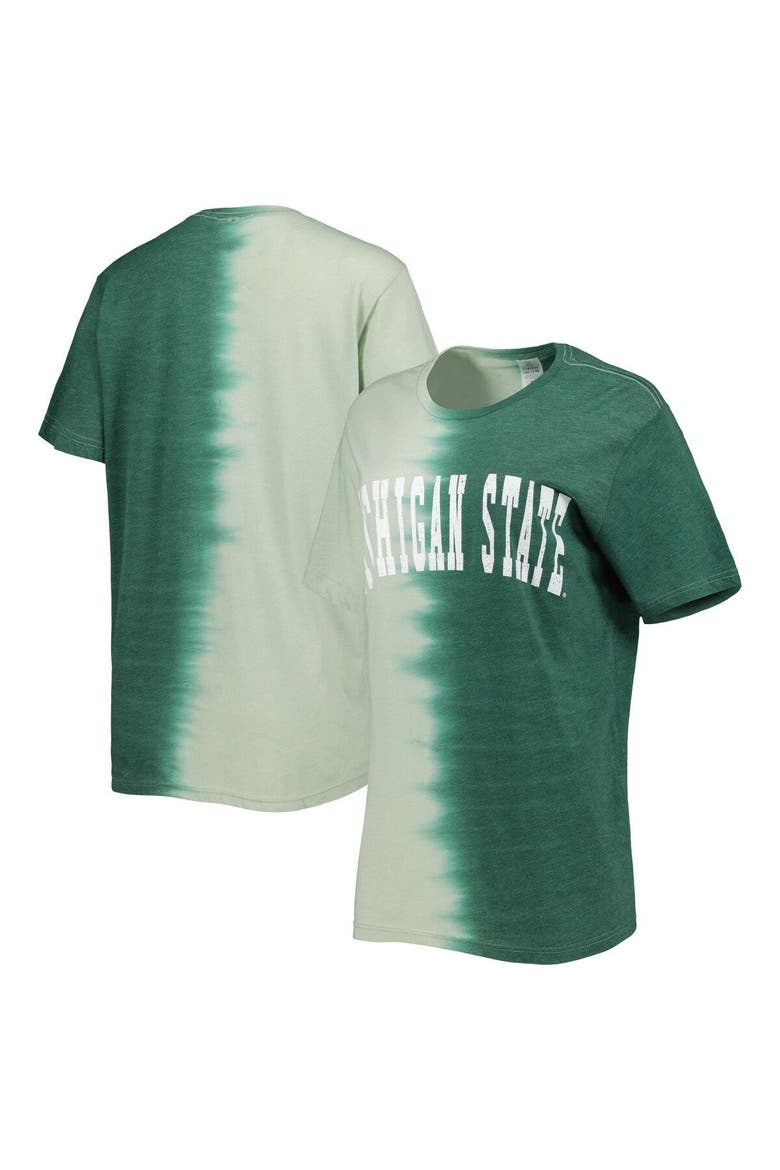 Women's Gameday Couture Green Michigan State Spartans Find Your Groove Split-Dye T-Shirt, Main, color, Green
