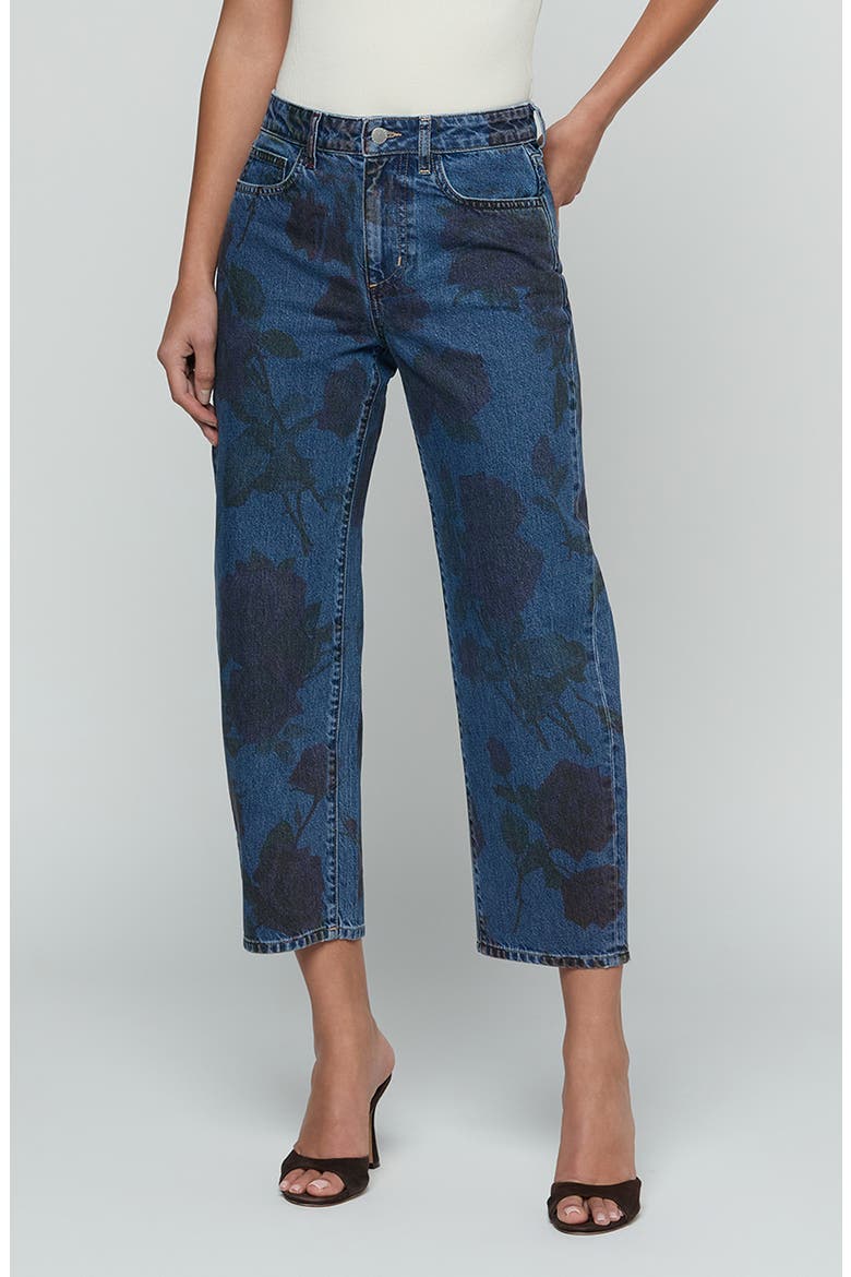 Mallis High Waist Bow Leg Jeans, Main, color, BURGUNDY ROMANTIC ROSE