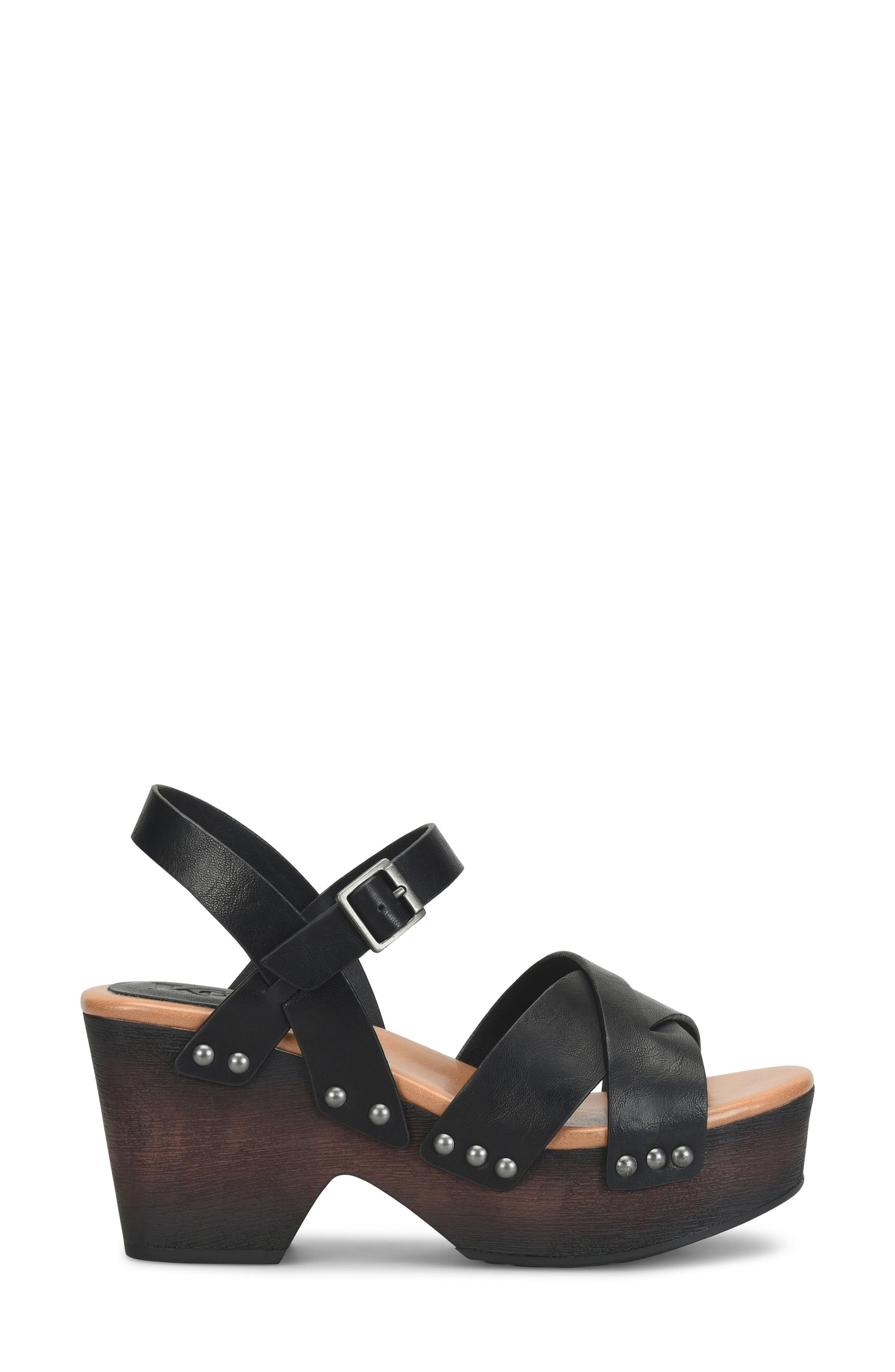 KORKS Leda Ankle Strap Platform Sandal, Alternate, color, Black