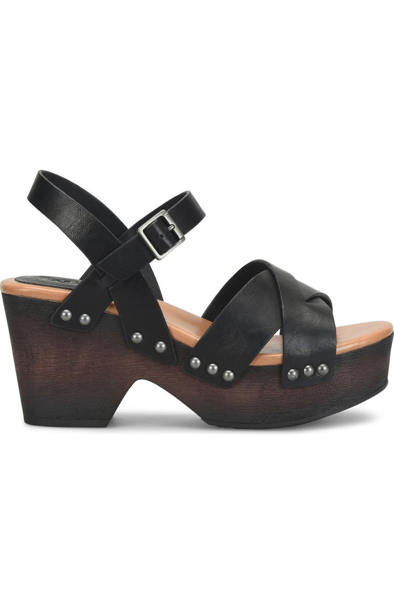 KORKS Leda Ankle Strap Platform Sandal, Alternate, color, Black