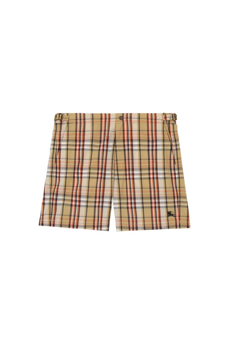 Burberry Check Seersucker Swim Shorts, Alternate, color, Sand Beige