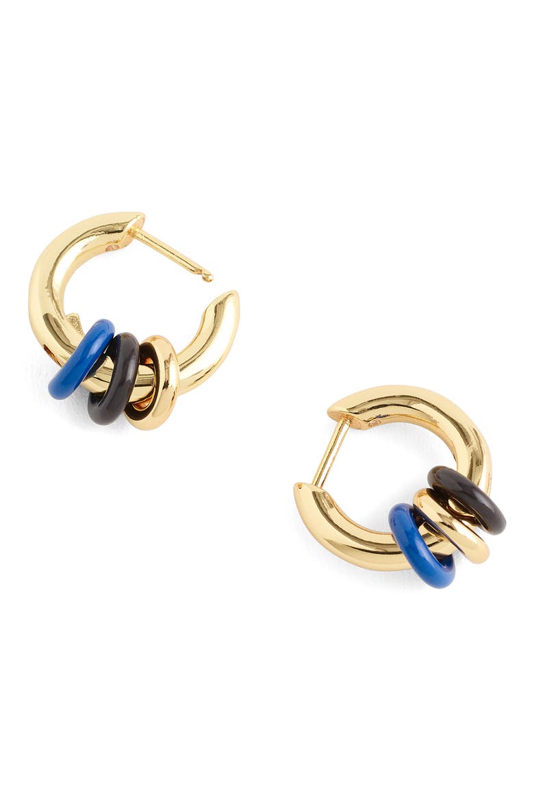 Triple-Ring Huggie Hoop Earrings, Main, color, ATLAS BLUE