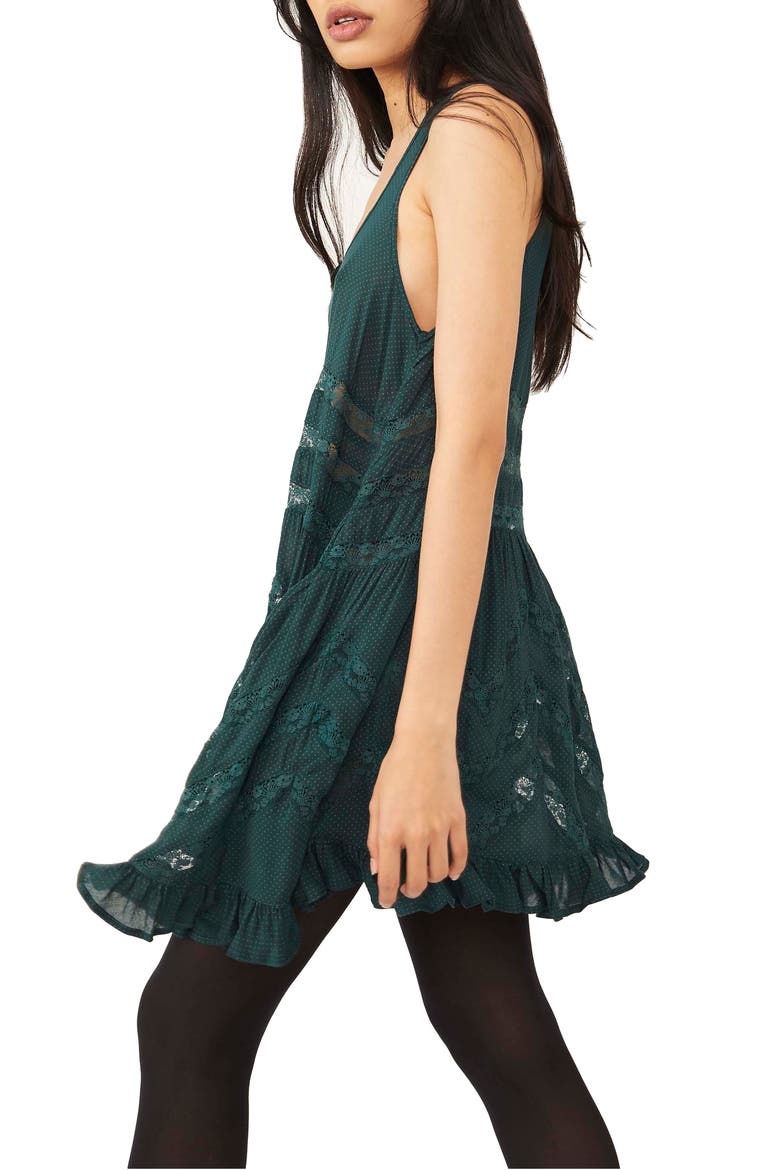 Swingy Lace Inset Tunic, Alternate, color, VINE GREEN COMBO