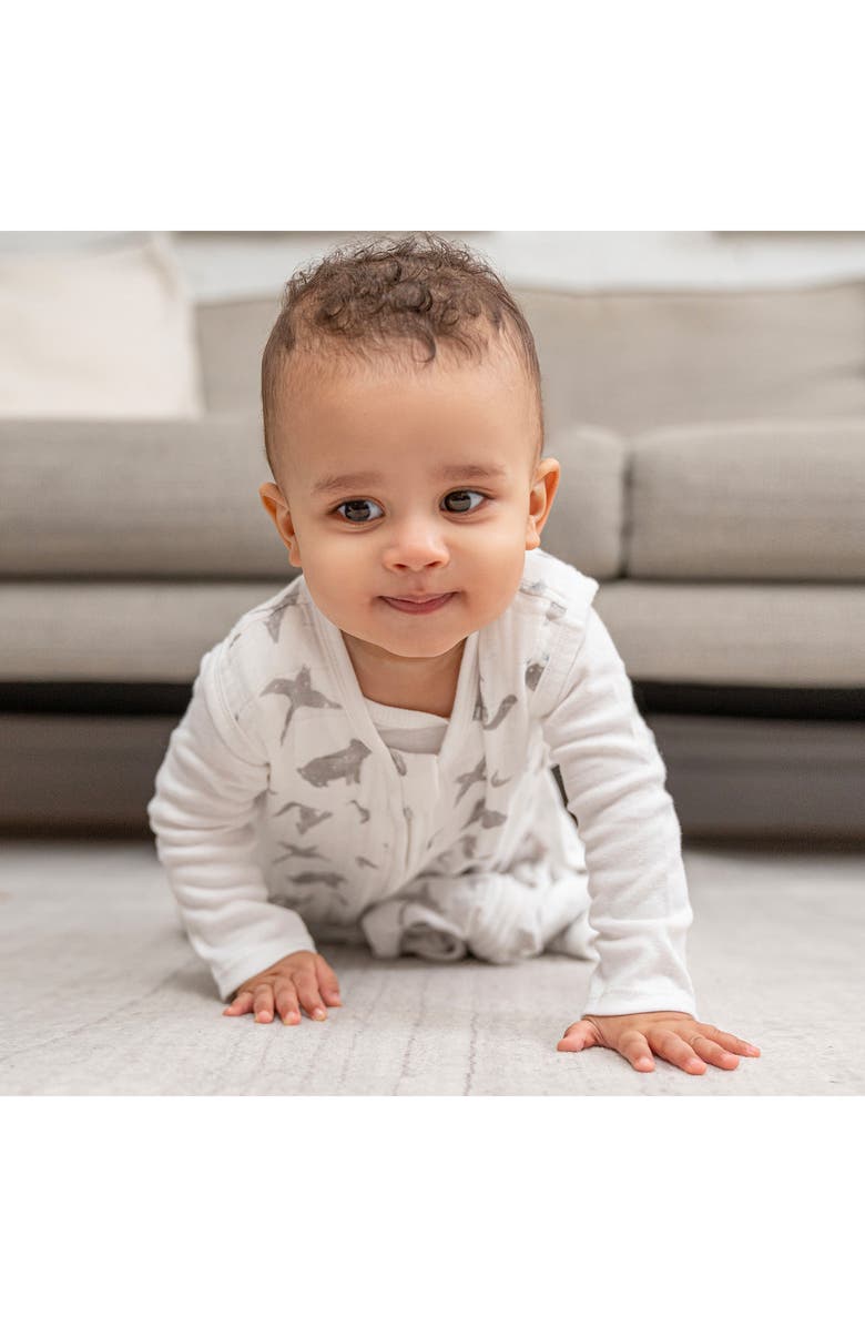 aden + anais Organic Cotton Muslin Wearable Blanket, Alternate, color, Map The Stars Grey