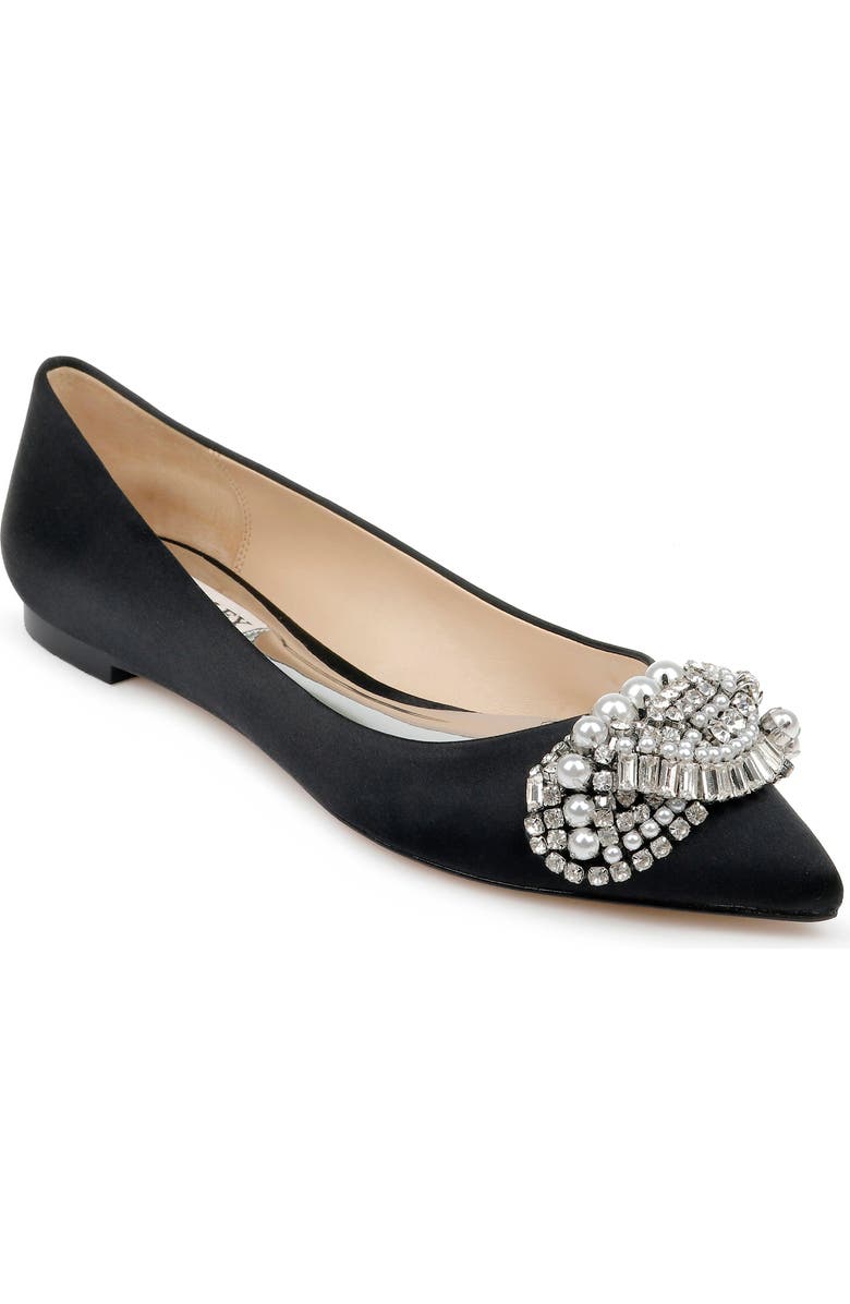 Badgley Mischka Collection Badgley Mischka Octavia Crystal Embellished Skimmer Flat, Main, color,