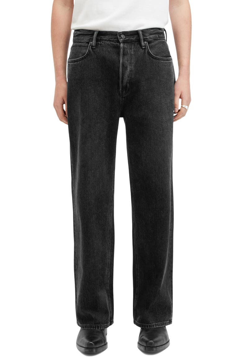 Lenny Straight Leg Jeans, Main, color, WASHED BLACK