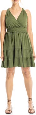 MAX STUDIO Empire Waist Tiered Minidress