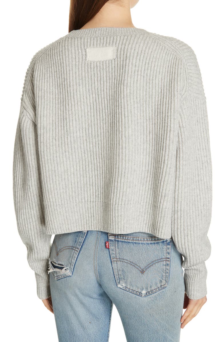 Re/Done Wool & Cashmere Crop Sweater, Alternate, color, 