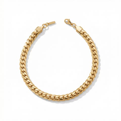 Jean 8mm Anklet 18k Gold Plated 10" Length
