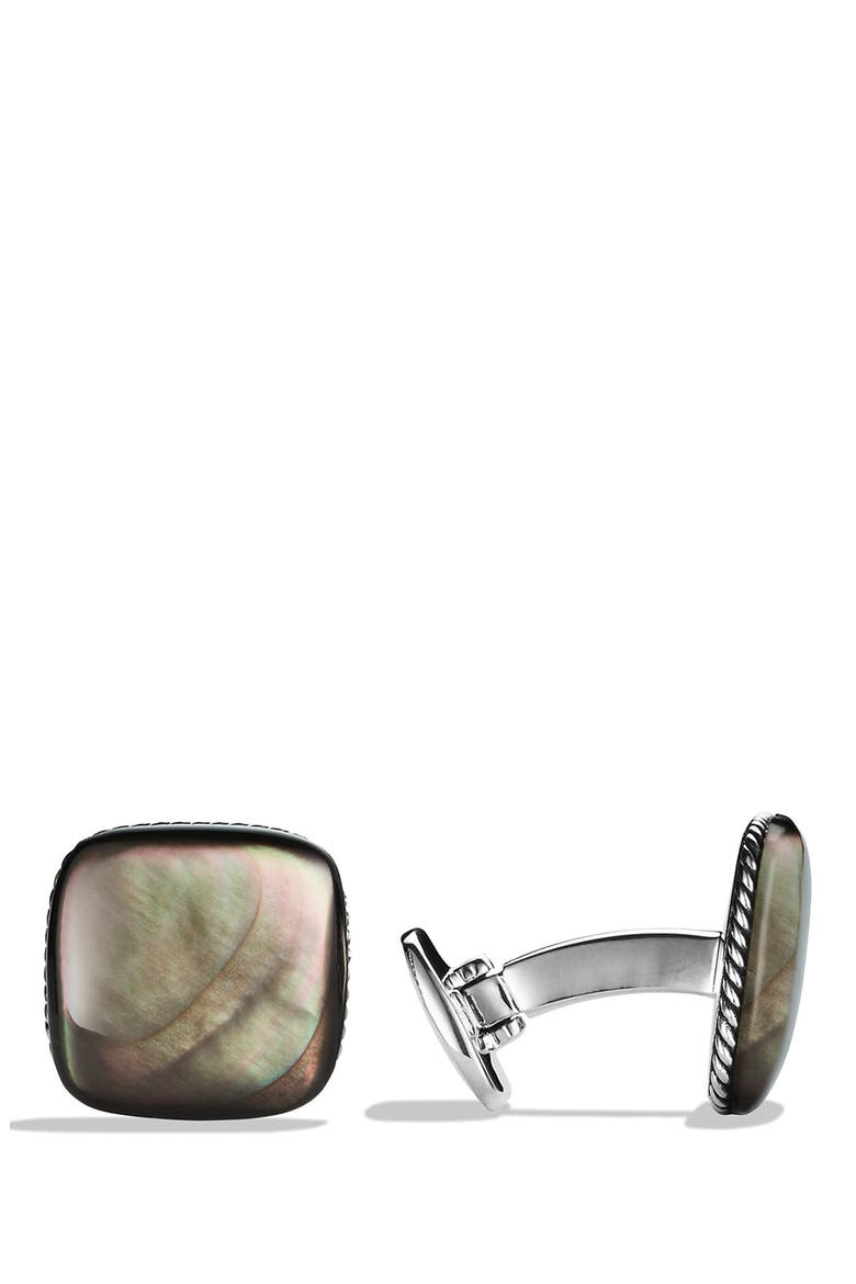 Streamline® Cuff Links with Black Mother-of-Pearl, Main, color, BLACK MOTHER OF PEARL