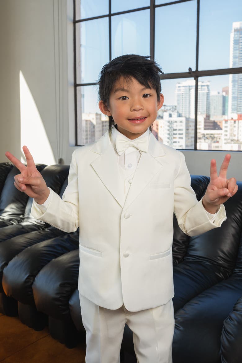 Kids' Bond 5-Piece Tuxedo, Alternate, color, Ivory