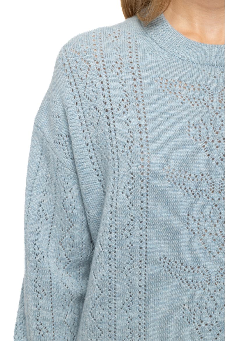 Markuz Pointelle Crewneck Sweater, Alternate, color, FROZEN