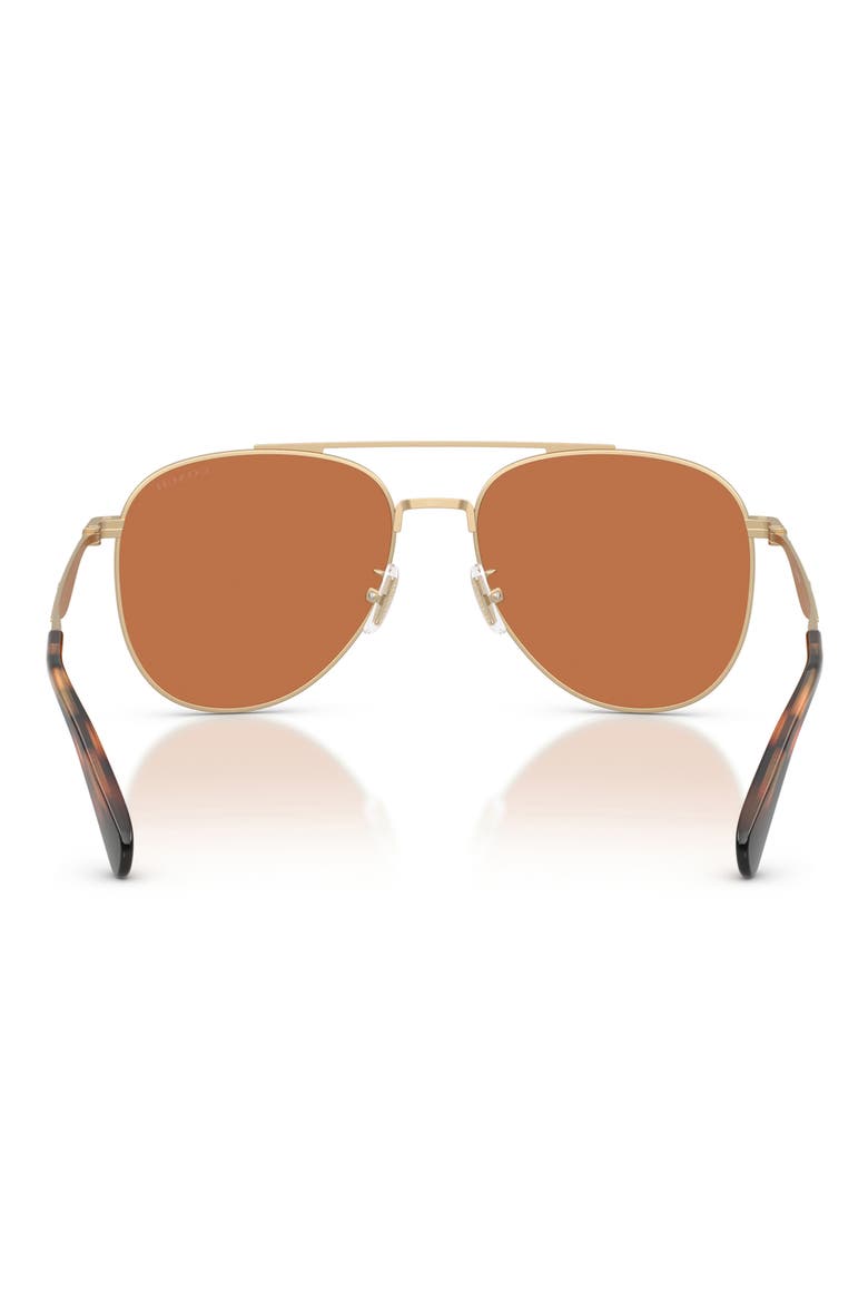 58mm Pilot Sunglasses, Alternate, color, SATIN LIGHT GOLD / AMBER SOLID