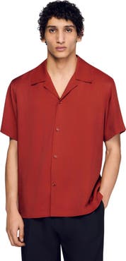 SANDRO Loose-fit shark collar shirt