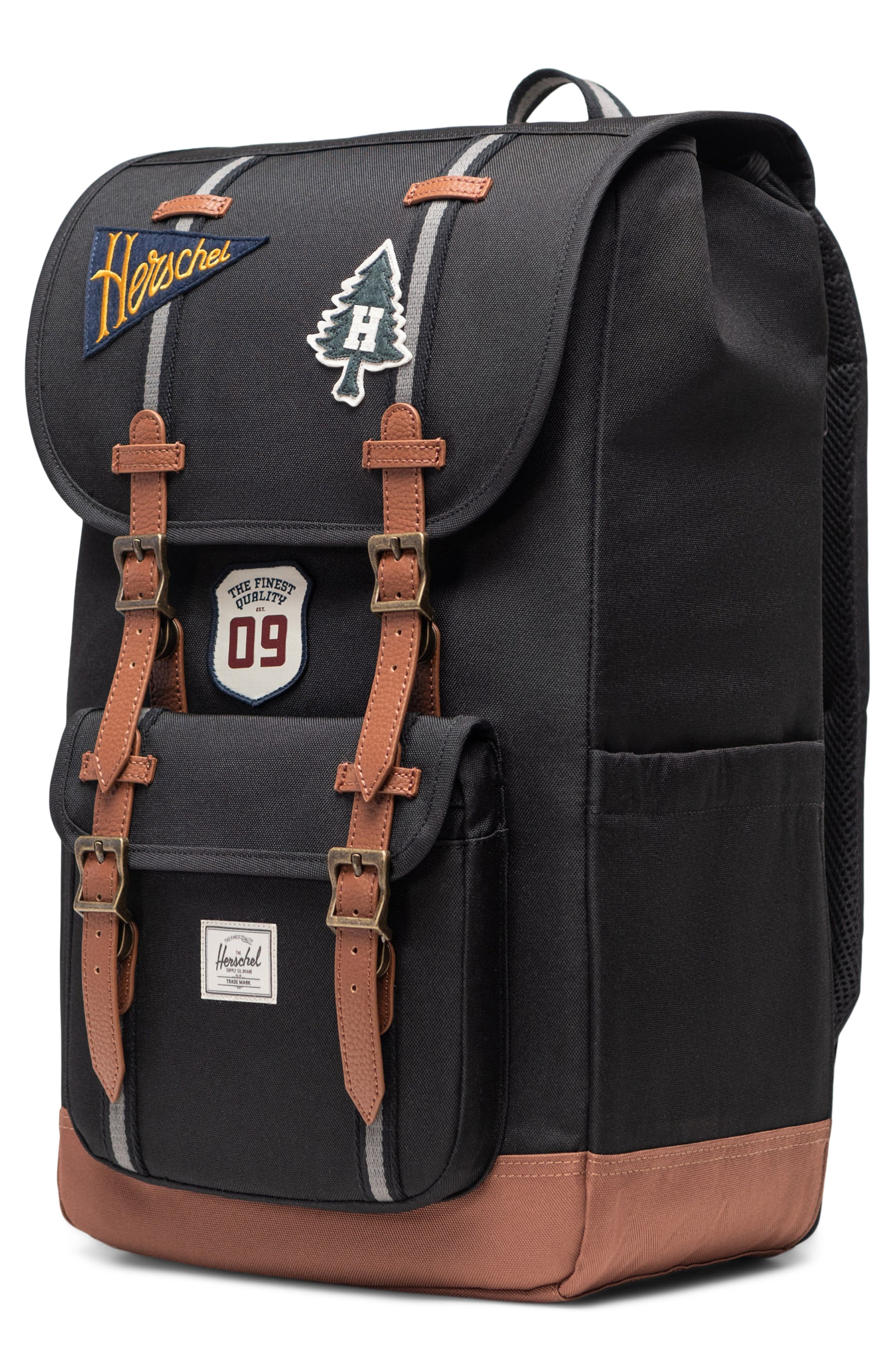 Herschel Supply Co. Little America Patches Backpack, Alternate, color, Patches Black