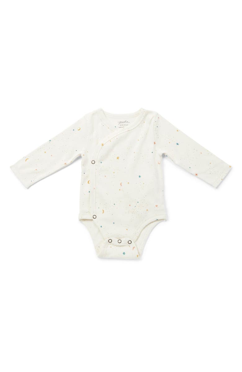 Pehr Celestial Organic Cotton Wrap Bodysuit, Main, color, 