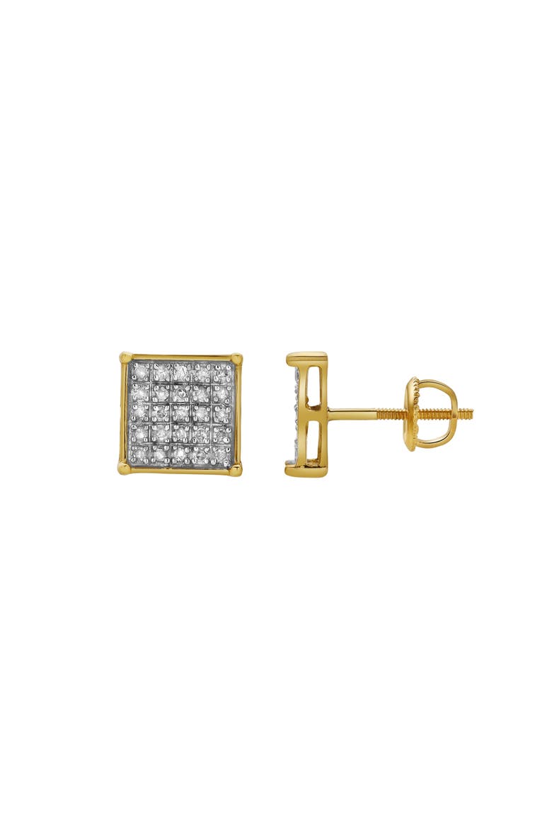 Zenith 10K Yellow Gold Cluster Diamond Unisex Earrings - 0.19 Cts, Alternate, color, 10K Yellow Gold