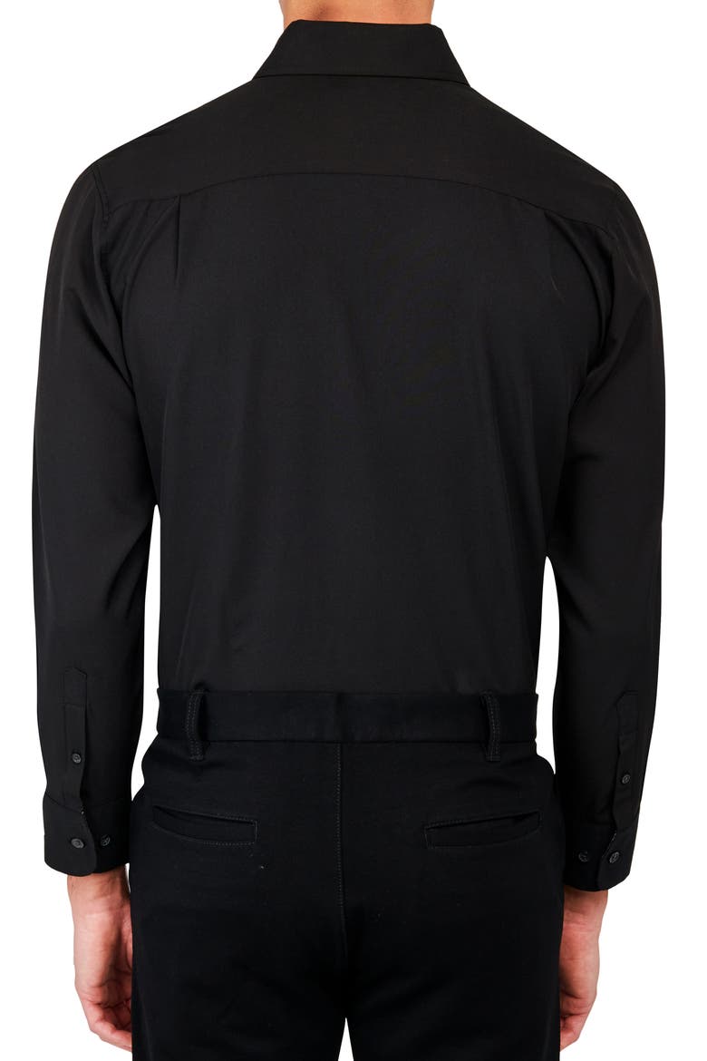 Regular Fit Solid Performance Dress Shirt, Alternate, color, BLACK