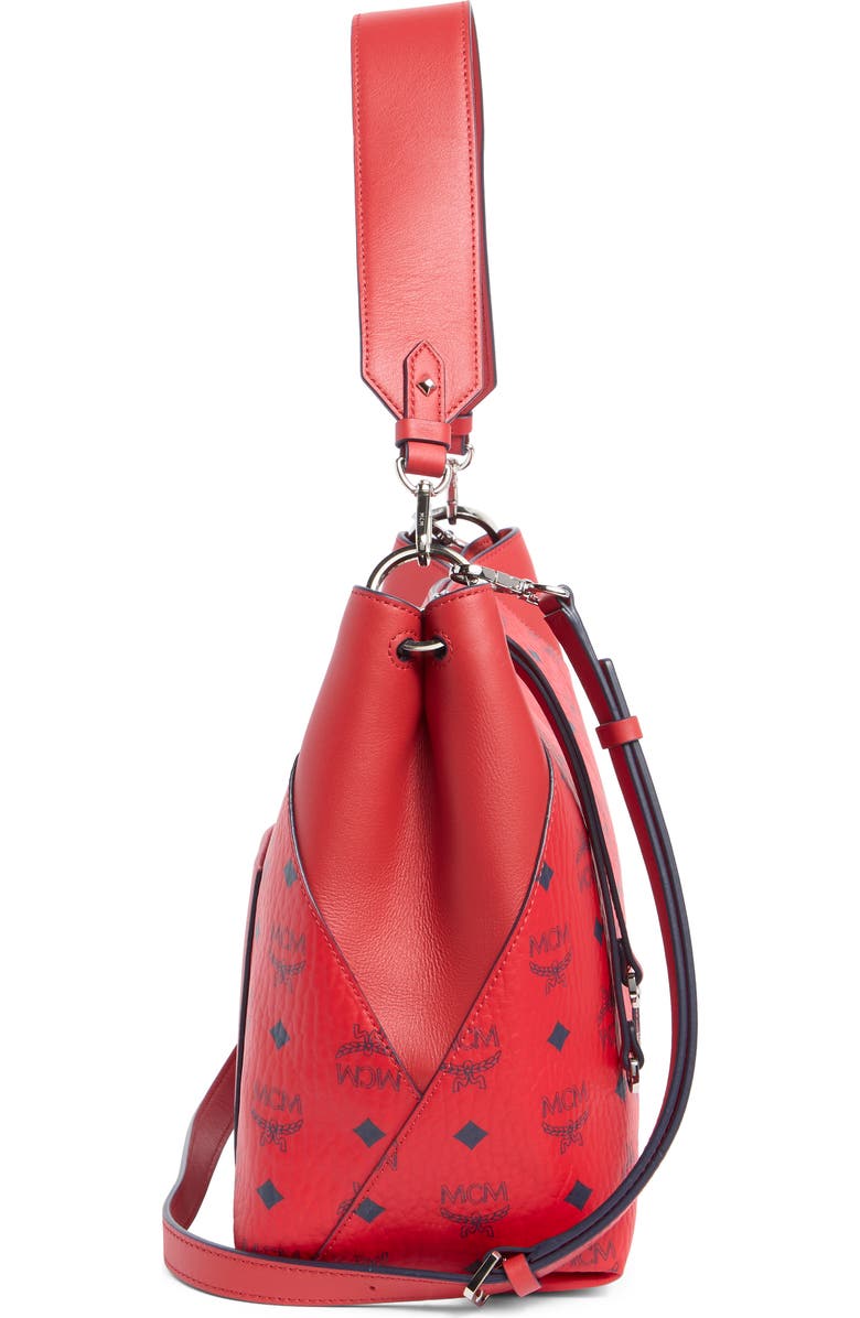 MCM Aren Logo Print Shoulder Bag, Alternate, color,