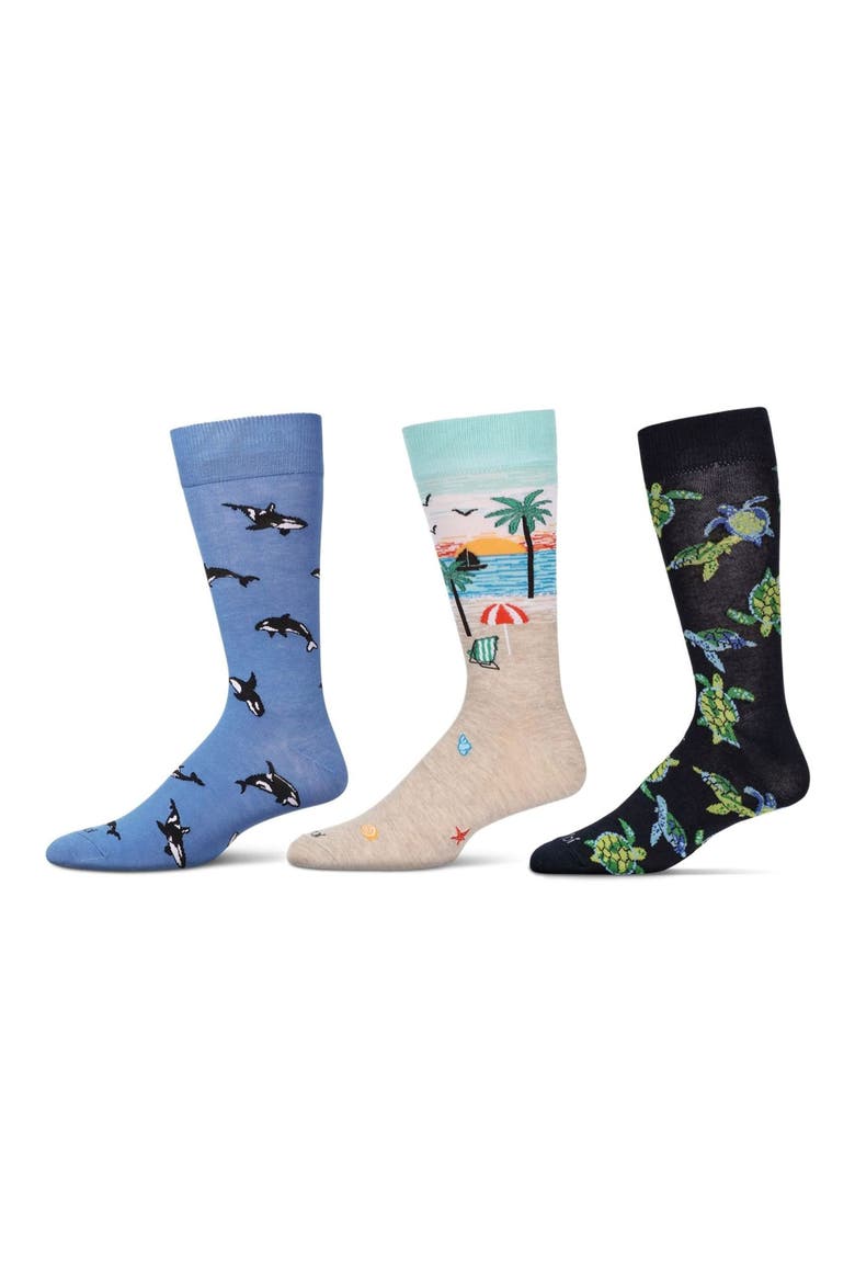 Assorted 3-Pack Crew Socks, Alternate, color, BLUE