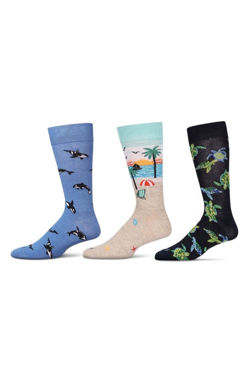 Memoi Assorted 3-pack Crew Socks
