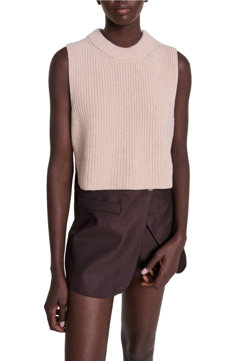 maje Sleeveless wool sweater, Main, color, 
