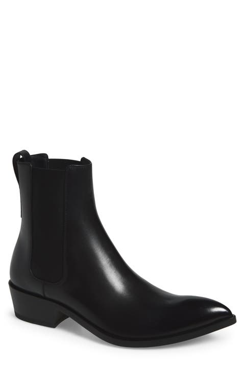 Dagger Burnished Leather Pointed Toe Chelsea Boot