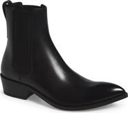 TOM FORD Dagger Burnished Leather Pointed Toe Chelsea Boot