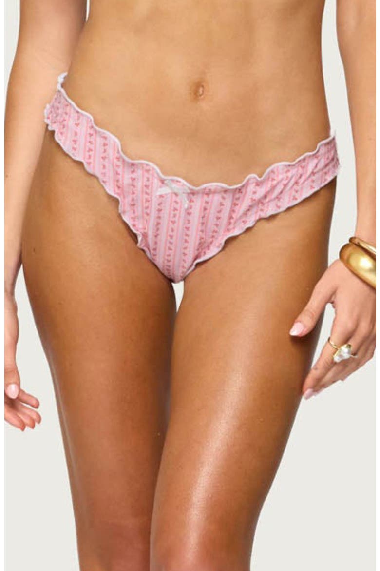 Lettuce Edge Hipster Bikini Bottoms, Main, color, PINK