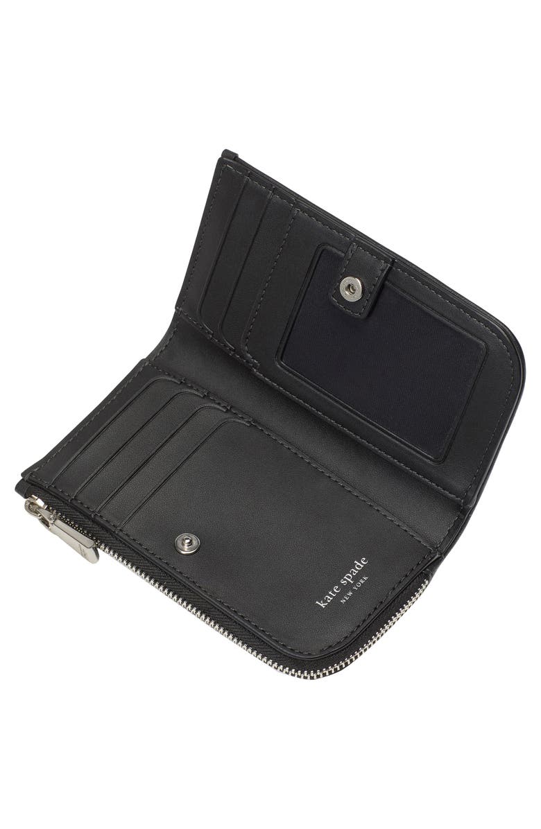 Kate Spade New York devin spade floral jacquard bifold wallet, Alternate, color, Black Multi.
