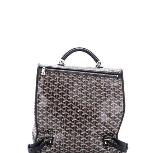 Pre-owned Goyard Goyard Saint Leger Briefcase Backpack Coated Canvas In Black