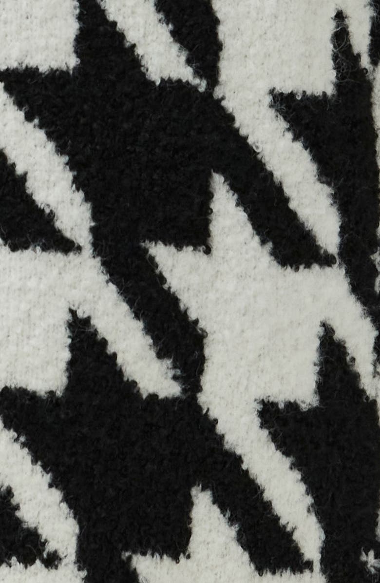Naked Wardrobe Houndstooth Oversize Bouclé Coat, Alternate, color, Black / White