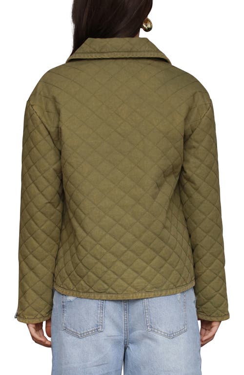 Avec Les Filles Diamond Quilted Cotton Jacket In Green