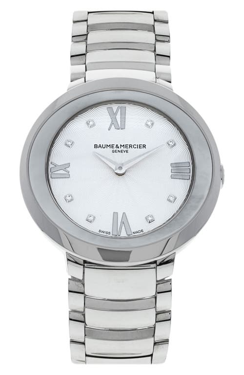 Watchfinder & Co. Baume & Mercier Preowned 2015 Promesse M0A10178 Diamond Bracelet Watch, 34mm in Silver  product
