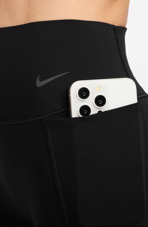 Nike Universa Medium Support High Waist Ankle Leggings In Black/anthracite/black