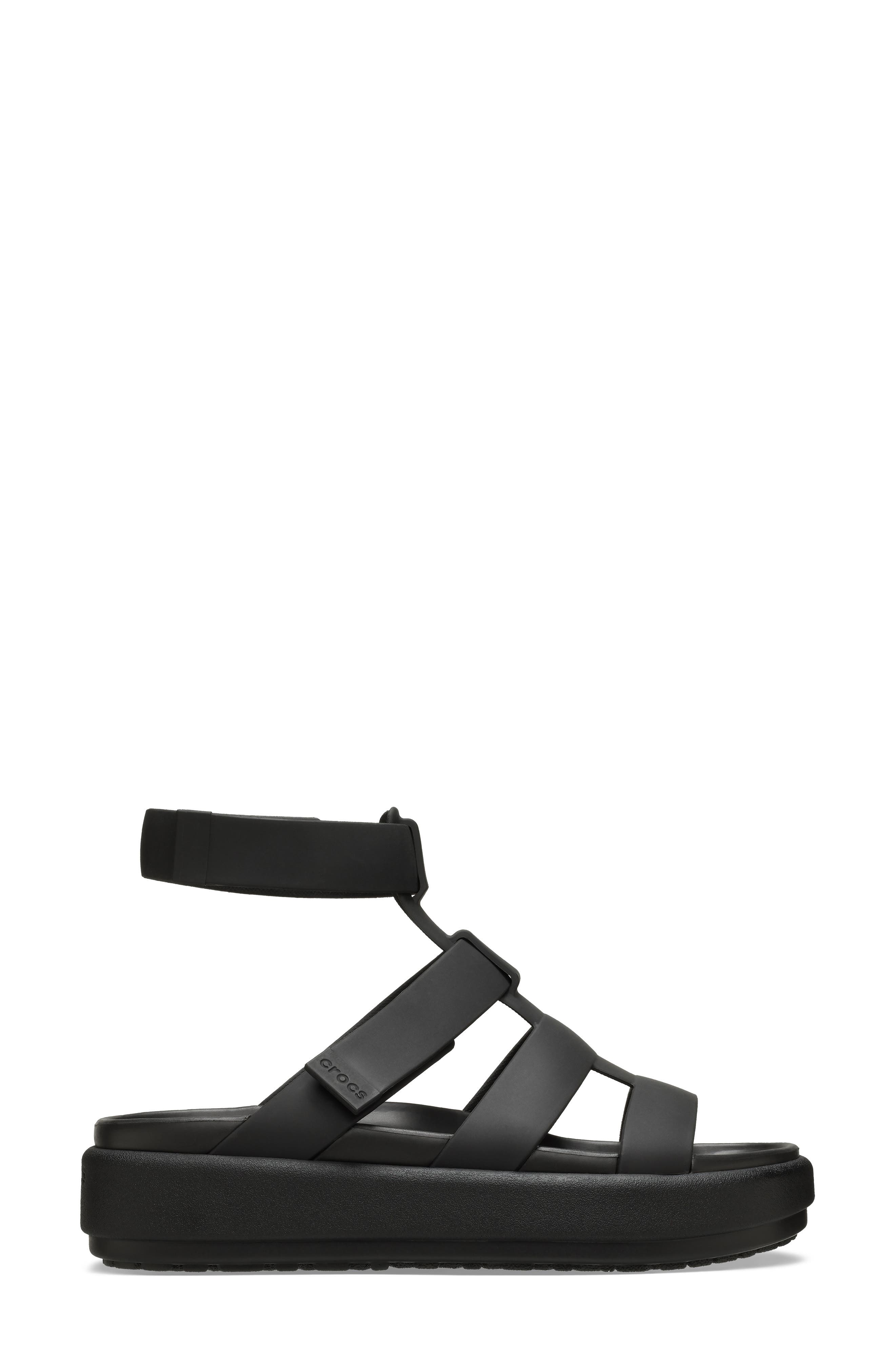 CROCS Brooklyn Luxe Water Resistant Gladiator Fisherman Slide Sandal, Alternate, color, 