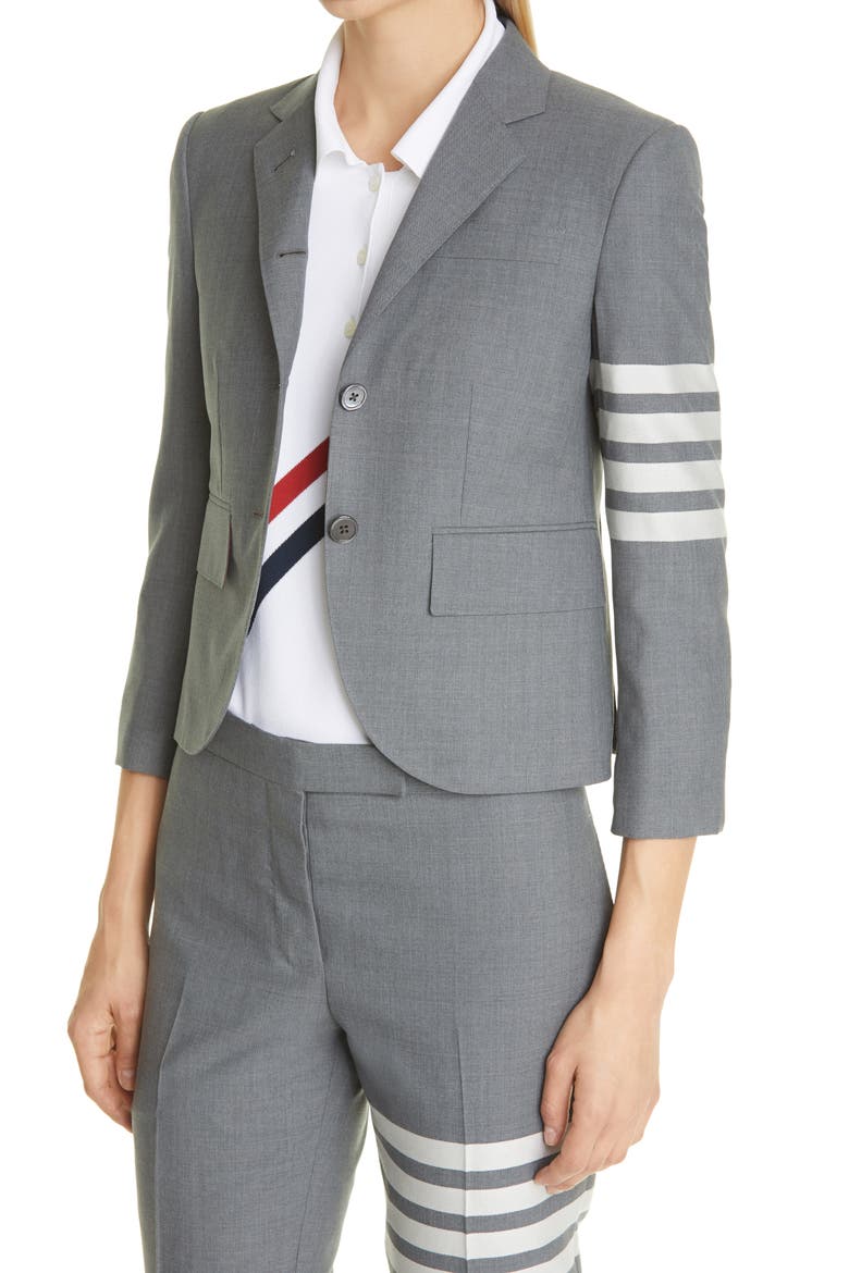 Stripe High Armhole Wool Sport Coat, Alternate, color, MED GREY