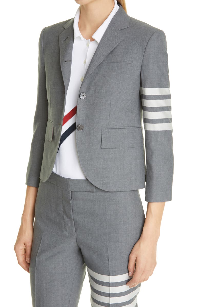 Thom Browne Stripe High Armhole Wool Sport Coat, Alternate, color, Med Grey